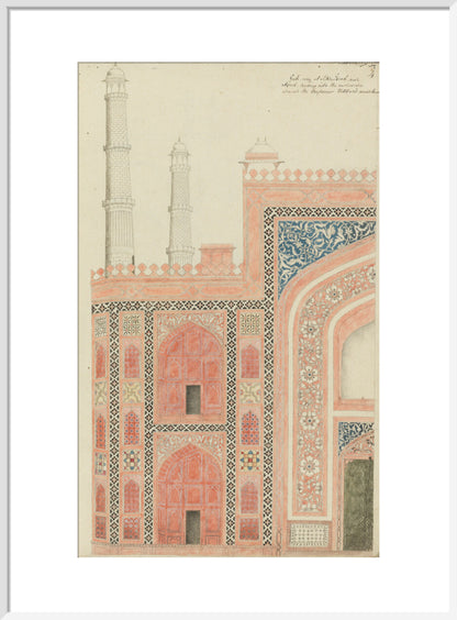 From An album of studies of Mughal architecture (art print, large, white)