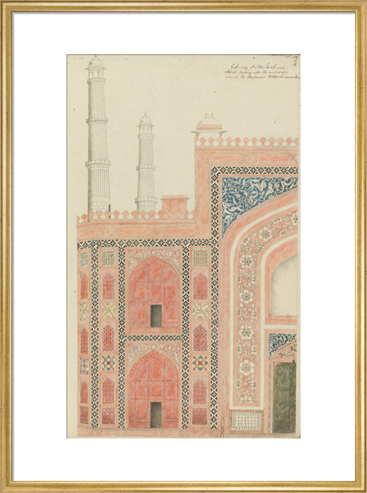 From An album of studies of Mughal architecture (art print, large, gold)