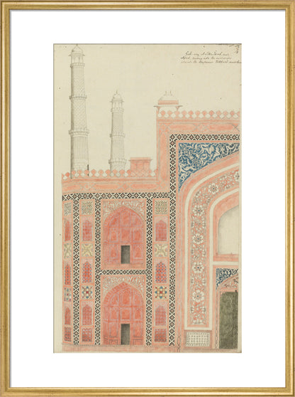 From An album of studies of Mughal architecture (art print, large, gold)