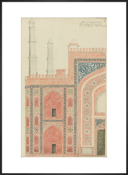 From An album of studies of Mughal architecture (art print, extra large, black)