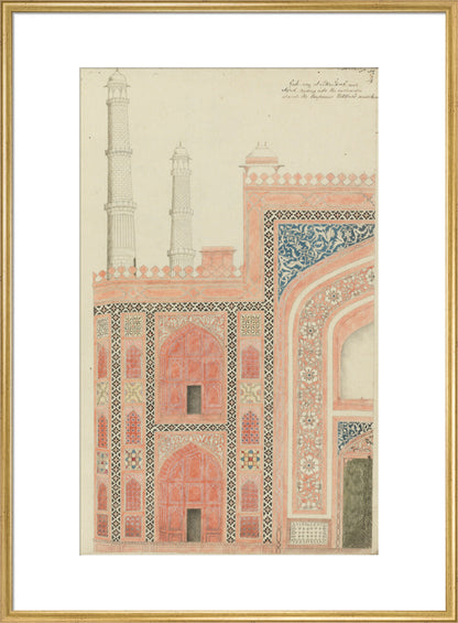 From An album of studies of Mughal architecture (art print, extra large, gold)