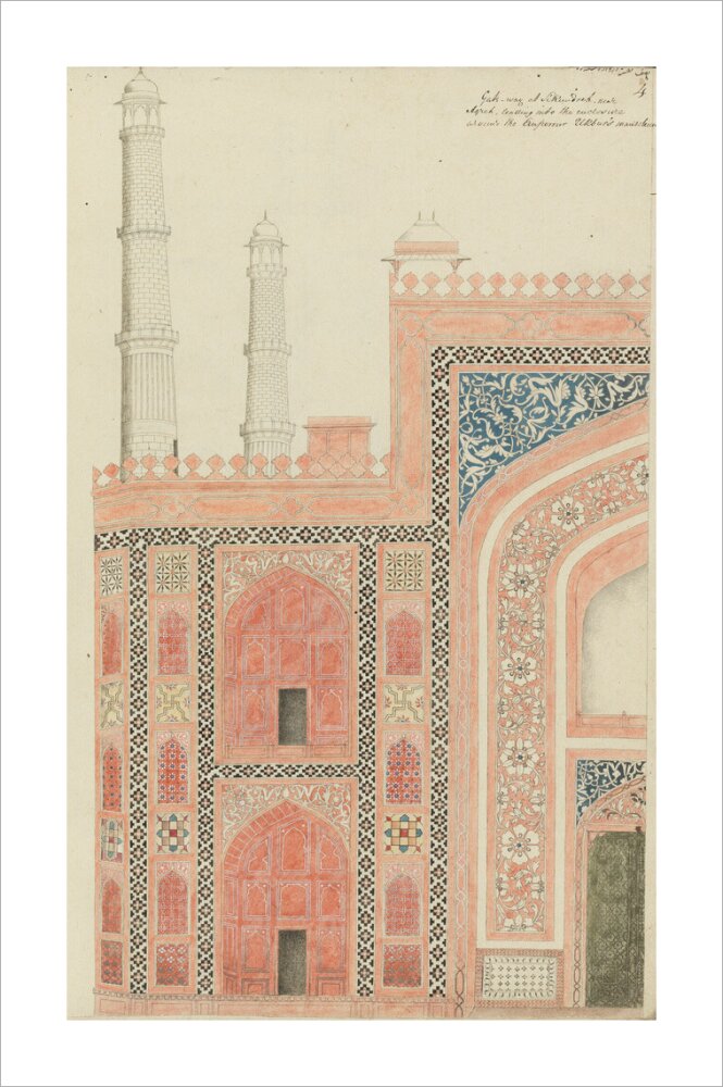 From An album of studies of Mughal architecture (unstretched canvas, extra large, unframed)