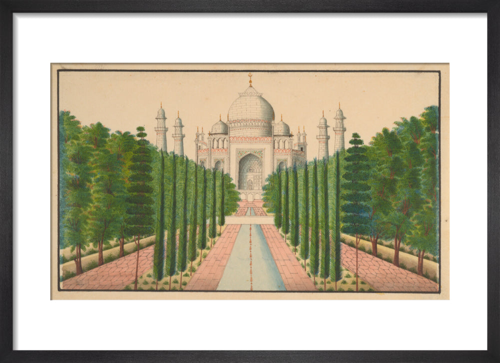 The Taj Mahal and Gardens (art print, small, black)