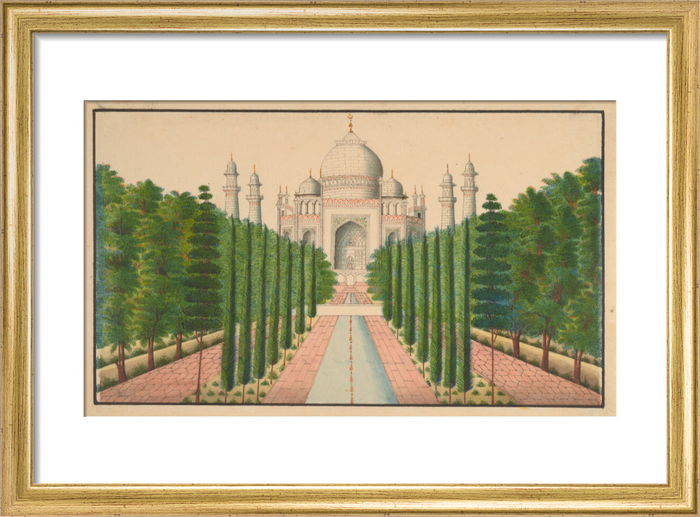 The Taj Mahal and Gardens (art print, small, gold)