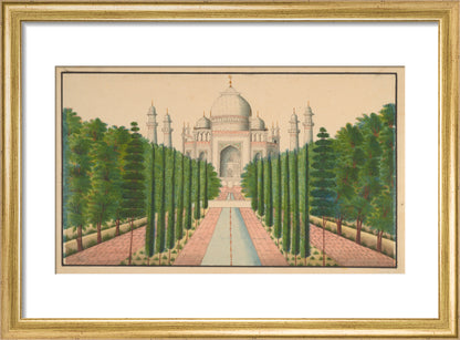 The Taj Mahal and Gardens (art print, small, gold)