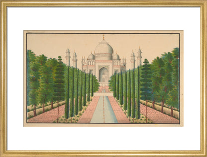 The Taj Mahal and Gardens (art print, medium, gold)