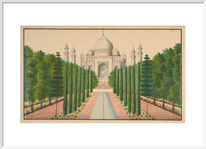 The Taj Mahal and Gardens (art print, large, white)