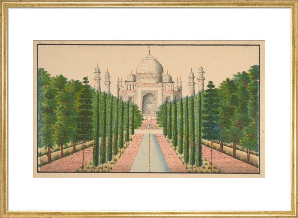 The Taj Mahal and Gardens (art print, large, gold)