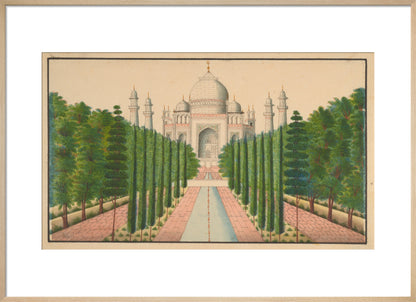 The Taj Mahal and Gardens (art print, large, natural)
