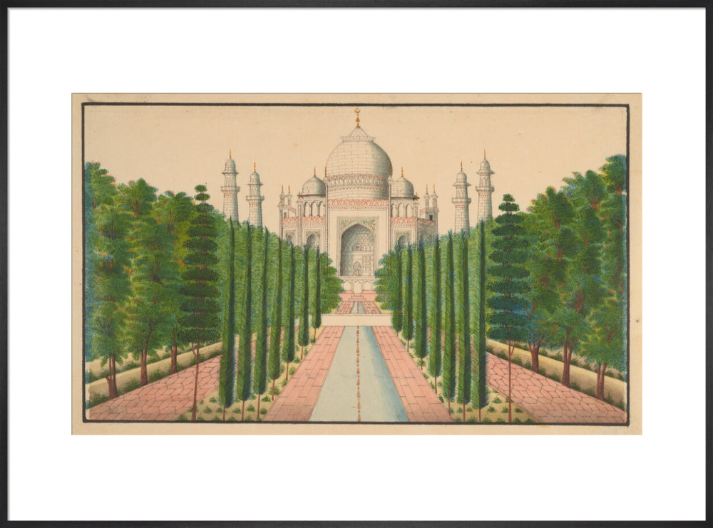 The Taj Mahal and Gardens (art print, extra large, black)