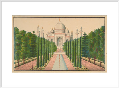 The Taj Mahal and Gardens (art print, extra large, white)