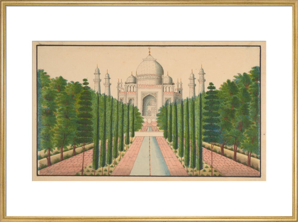 The Taj Mahal and Gardens (art print, extra large, gold)