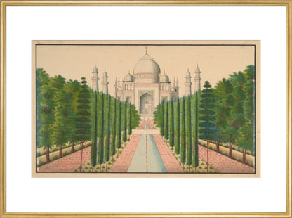 The Taj Mahal and Gardens (art print, extra large, gold)
