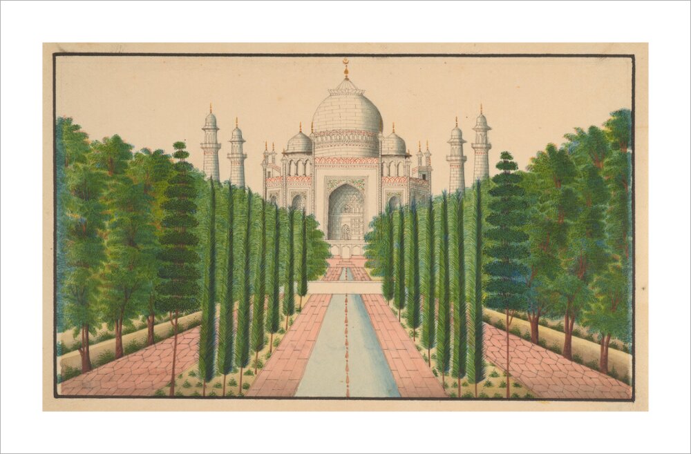 The Taj Mahal and Gardens (unstretched canvas, extra large, unframed)