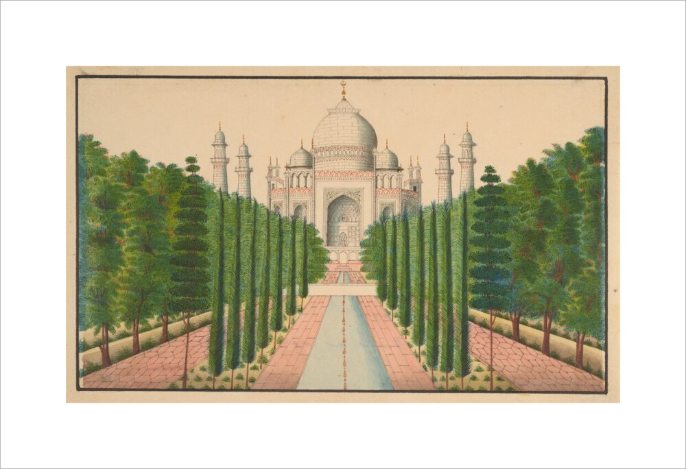 The Taj Mahal and Gardens (unstretched canvas, medium, unframed)