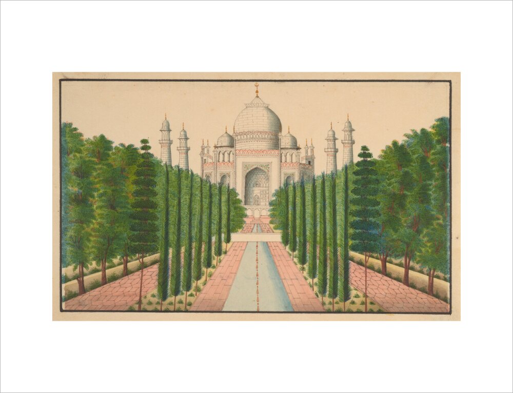 The Taj Mahal and Gardens (art print, large, unframed)