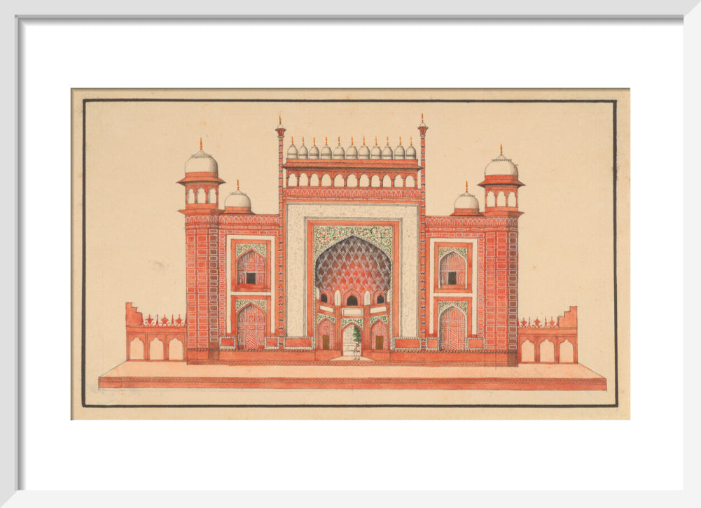 The Gateway to the Taj Mahal (art print, small, white)