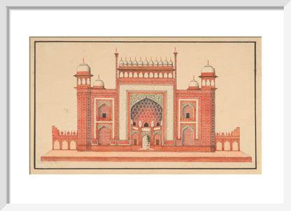 The Gateway to the Taj Mahal (art print, small, white)