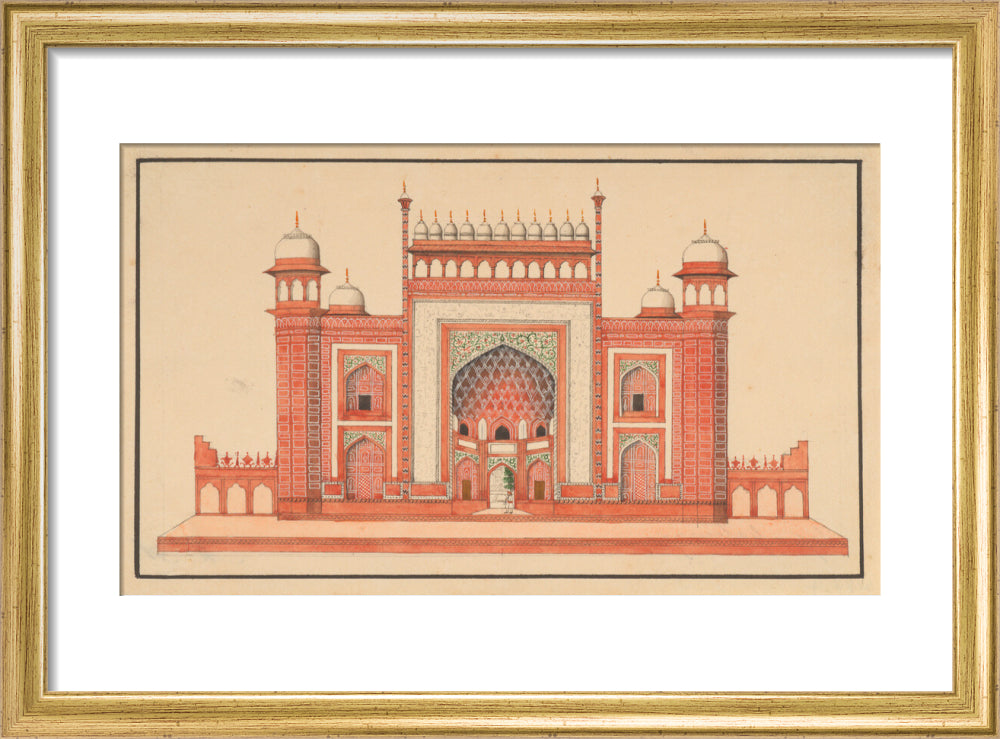 The Gateway to the Taj Mahal (art print, small, gold)