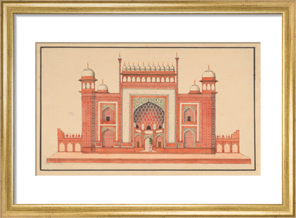The Gateway to the Taj Mahal (art print, small, gold)