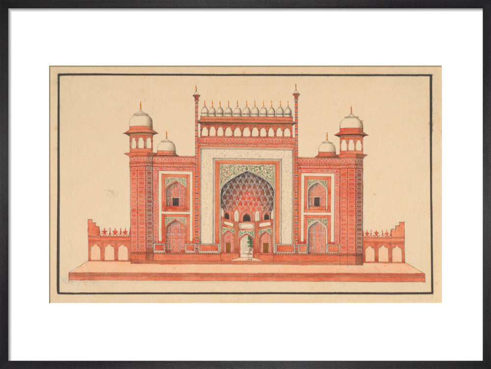 The Gateway to the Taj Mahal (art print, medium, black)