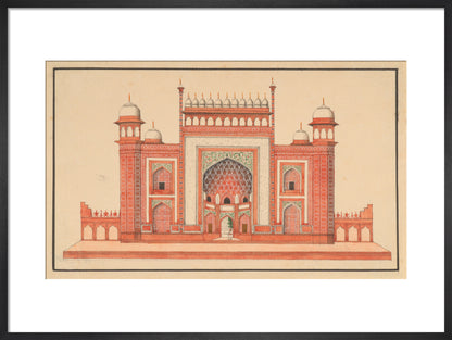 The Gateway to the Taj Mahal (art print, medium, black)