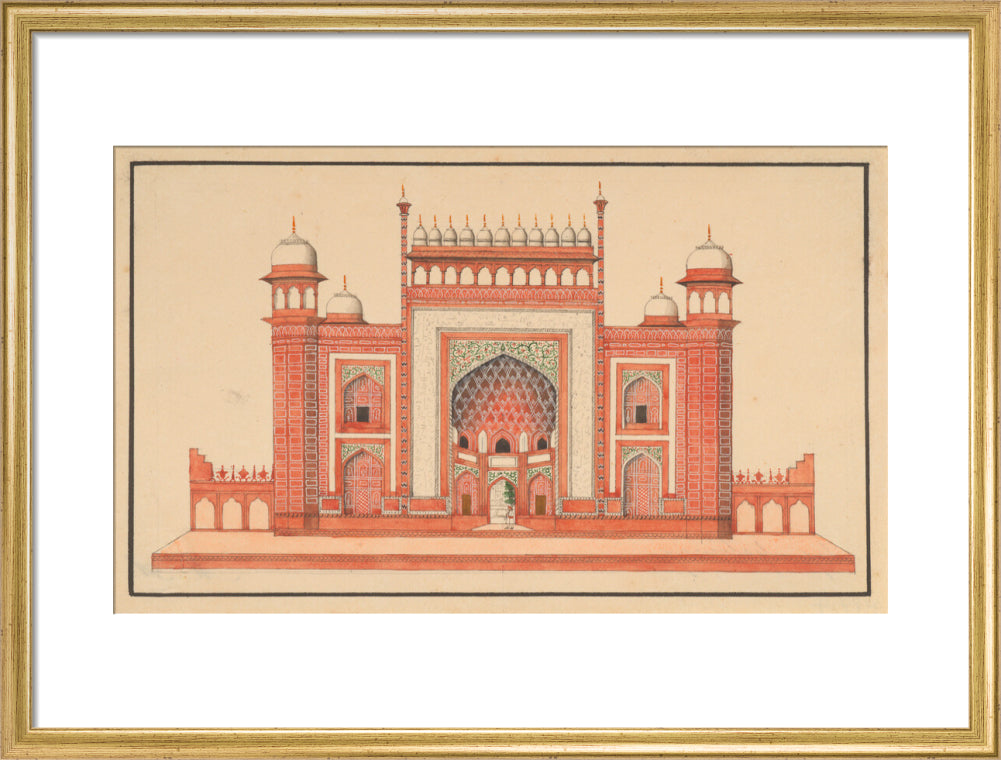 The Gateway to the Taj Mahal (art print, medium, gold)