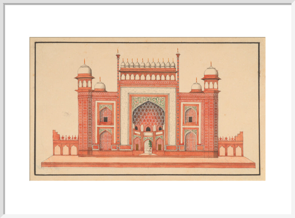 The Gateway to the Taj Mahal (art print, large, white)