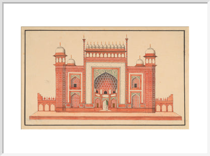 The Gateway to the Taj Mahal (art print, large, white)