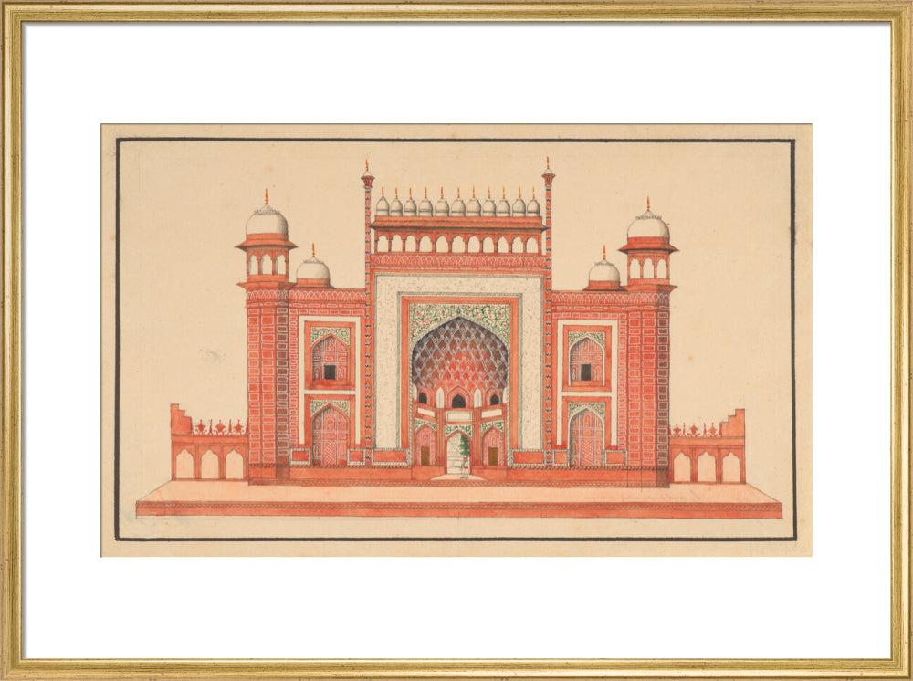 The Gateway to the Taj Mahal (art print, large, gold)