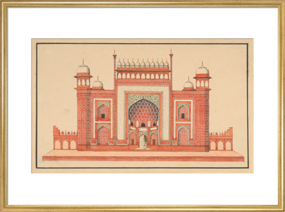The Gateway to the Taj Mahal (art print, large, gold)
