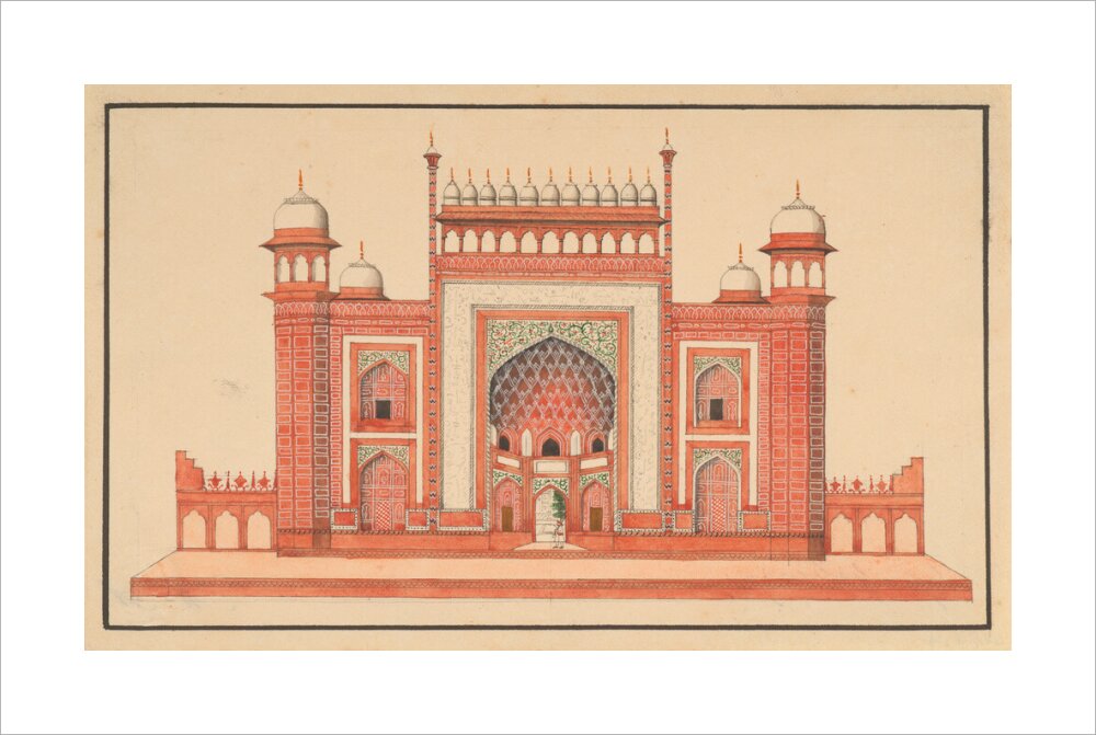 The Gateway to the Taj Mahal (unstretched canvas, large, unframed)