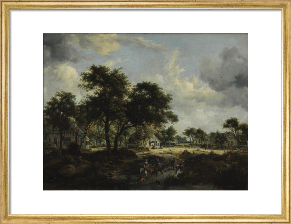 Wooded Landscape (art print, medium, gold)