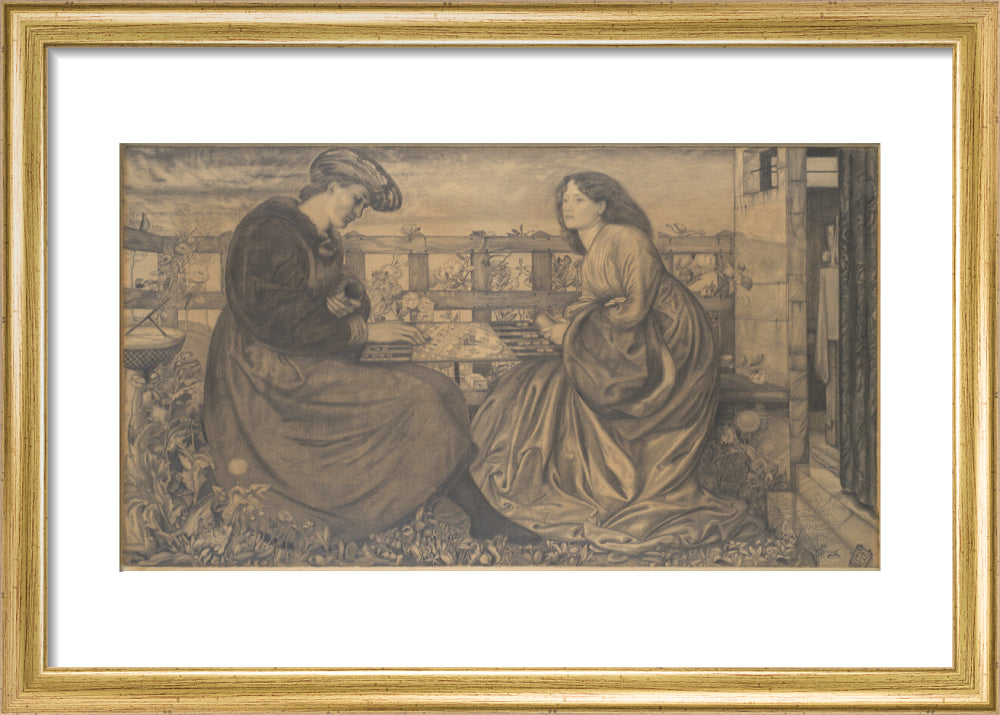 The Backgammon Players (art print, small, gold)