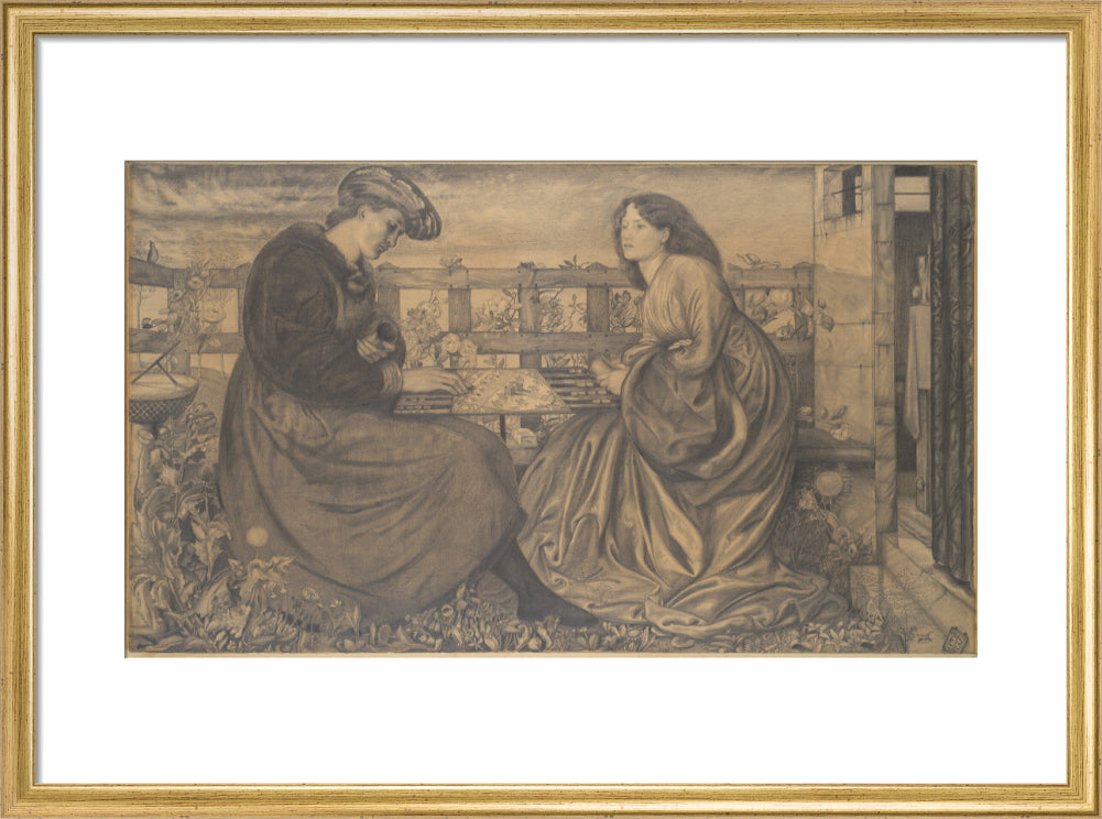 The Backgammon Players (art print, medium, gold)