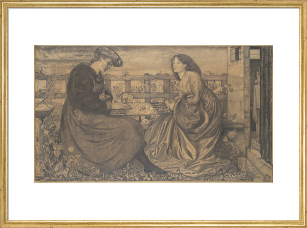 The Backgammon Players (art print, large, gold)