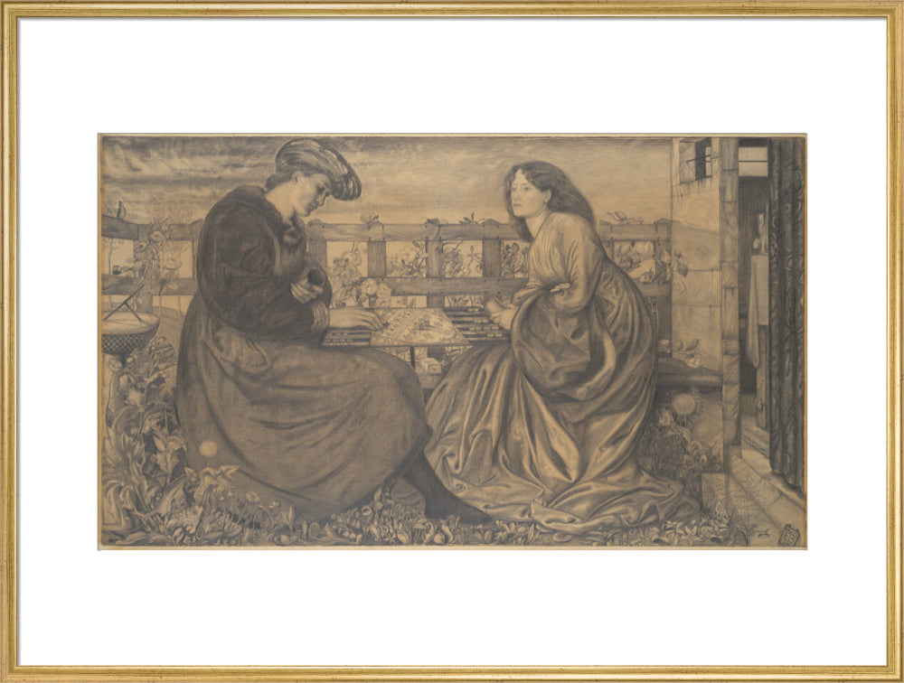 The Backgammon Players (art print, extra large, gold)