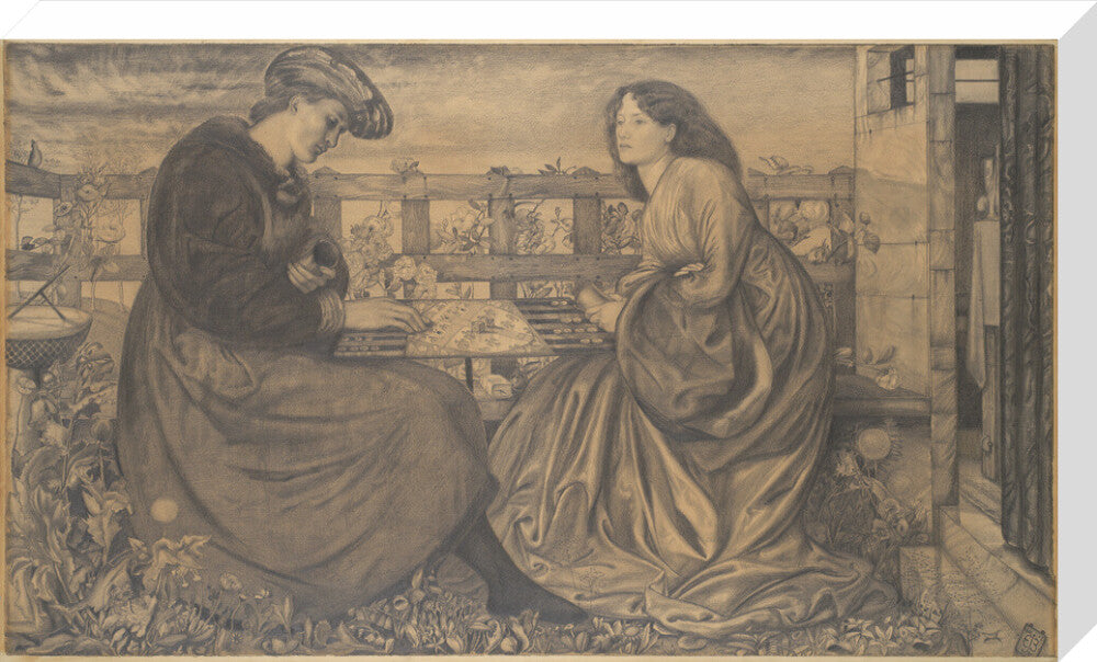 The Backgammon Players (stretched canvas, large, unframed)