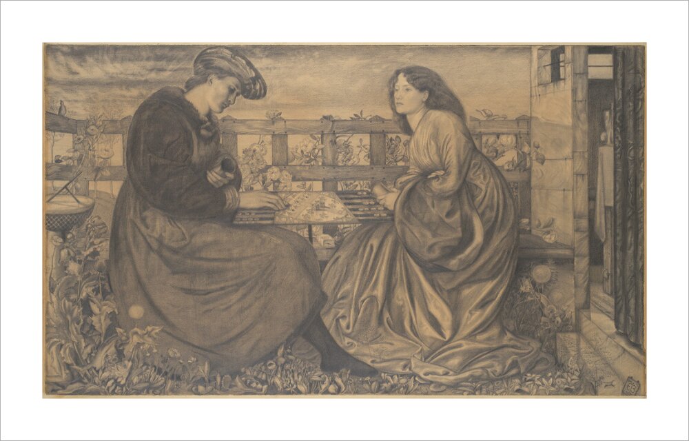 The Backgammon Players (unstretched canvas, extra large, unframed)
