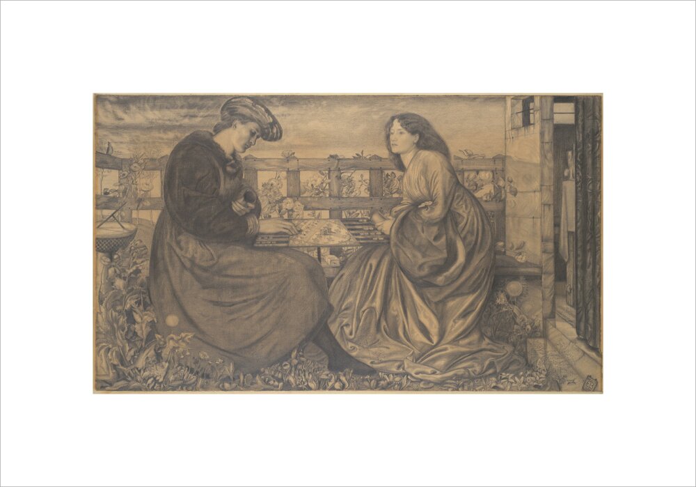 The Backgammon Players (unstretched canvas, small, unframed)