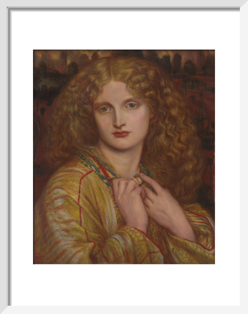 The Flaming Heart, after Rossetti (art print, small, white)