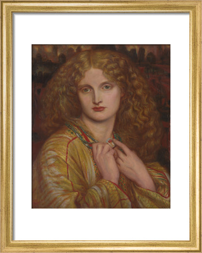 The Flaming Heart, after Rossetti (art print, small, gold)