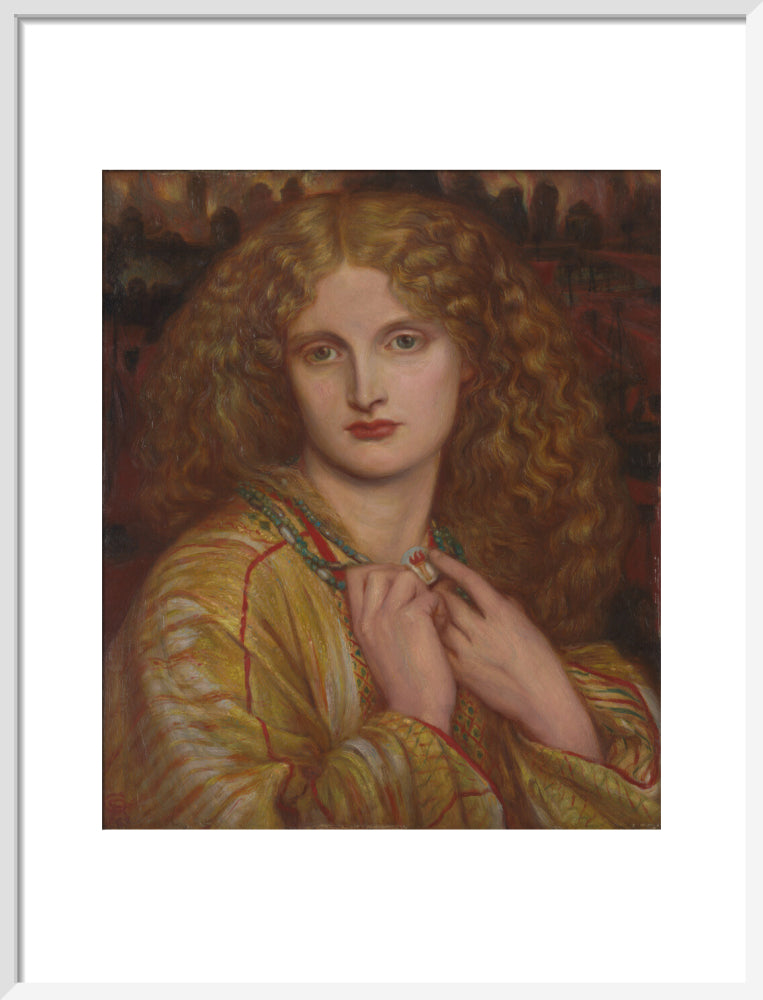 The Flaming Heart, after Rossetti (art print, medium, white)