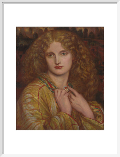 The Flaming Heart, after Rossetti (art print, medium, white)