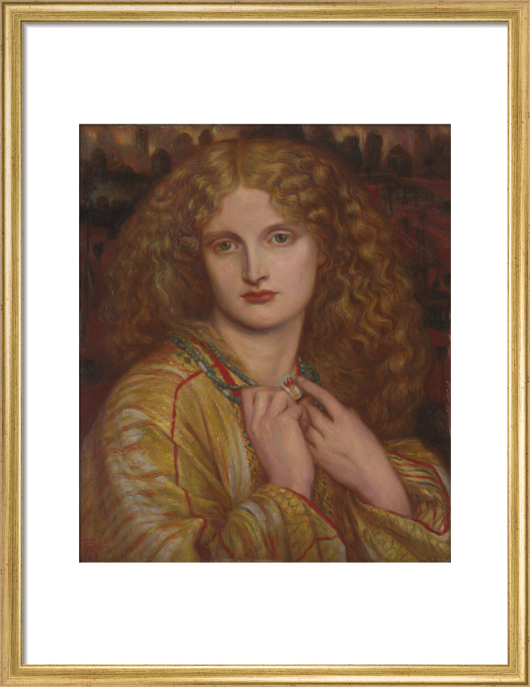 The Flaming Heart, after Rossetti (art print, medium, gold)