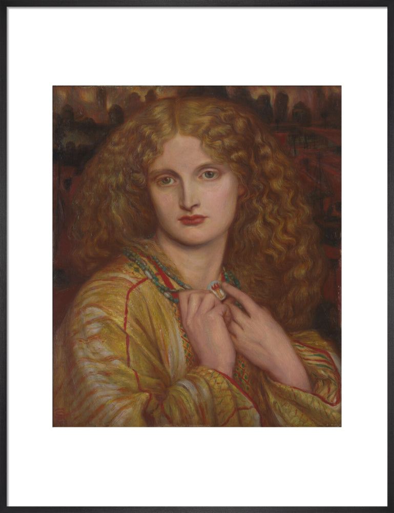 The Flaming Heart, after Rossetti (art print, large, black)