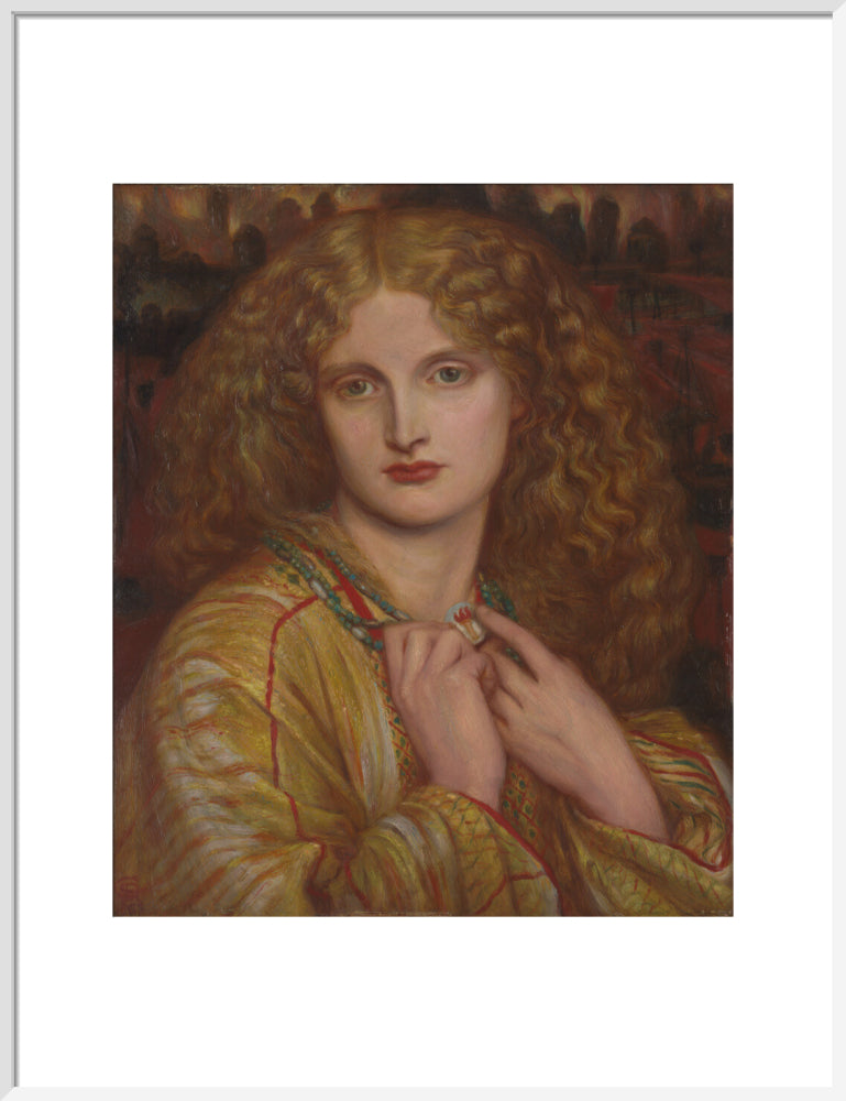 The Flaming Heart, after Rossetti (art print, large, white)