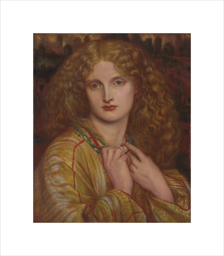 The Flaming Heart, after Rossetti (unstretched canvas, small, unframed)