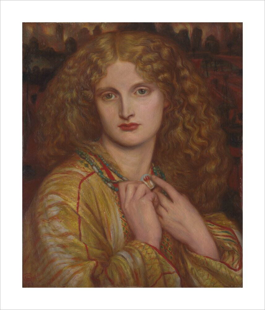 The Flaming Heart, after Rossetti (unstretched canvas, large, unframed)