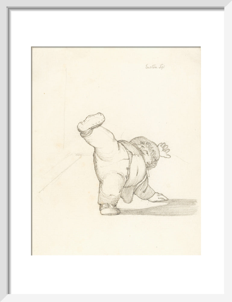 William Morris Performing a Cartwheel (art print, small, white)